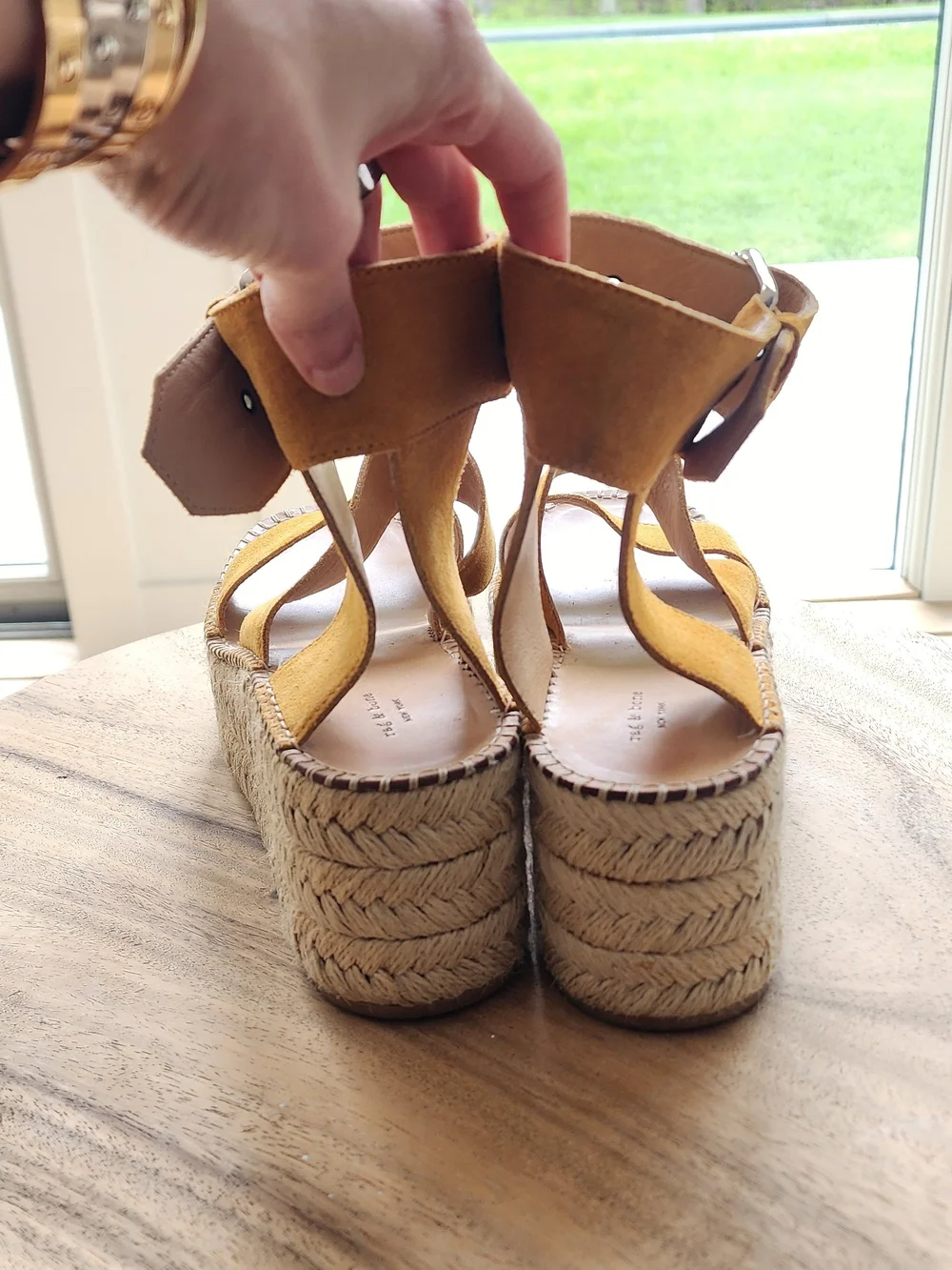 rag & bone Mustard Suede Platform Espadrille Sandals Size 37.5
